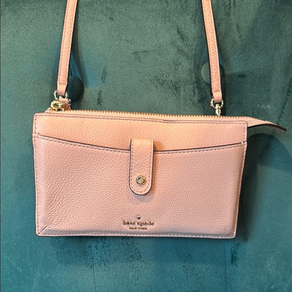 Kate Spade Pink Crossbody Bag with Gold Accents